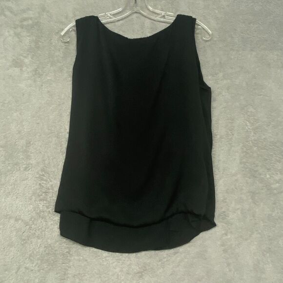 Lauren Ralph Lauren Shirt Womens 10 Black Silk True Wrap Tank Top Office - Picture 7 of 8